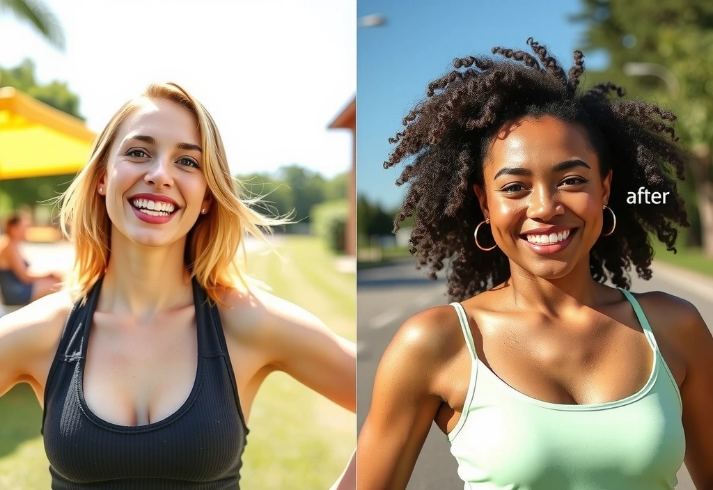 Nachher-Bild derselben Person, die gesund und glücklich aussieht
